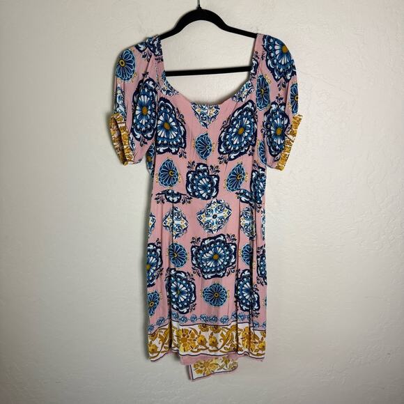 Maeve Anthropologie Pink Resort Wrap Dress Size 12 - Picture 7 of 16